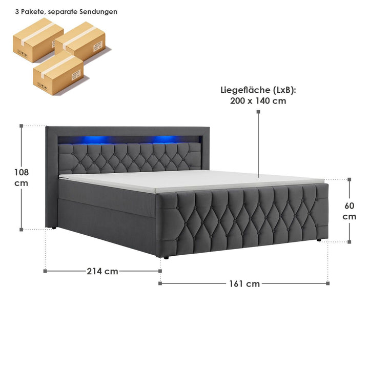 Boxspringbed Leona - Fluwelen