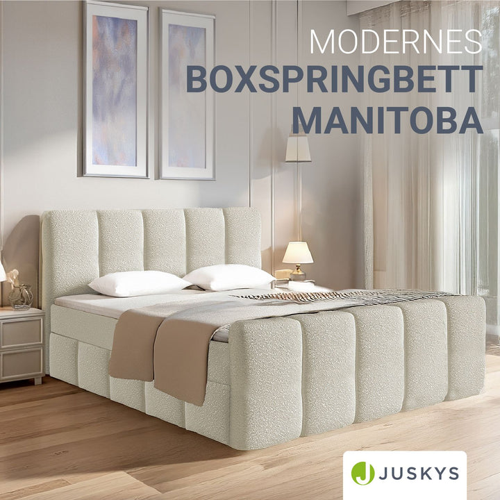Boxspringbed Manitoba - bouclé-stof