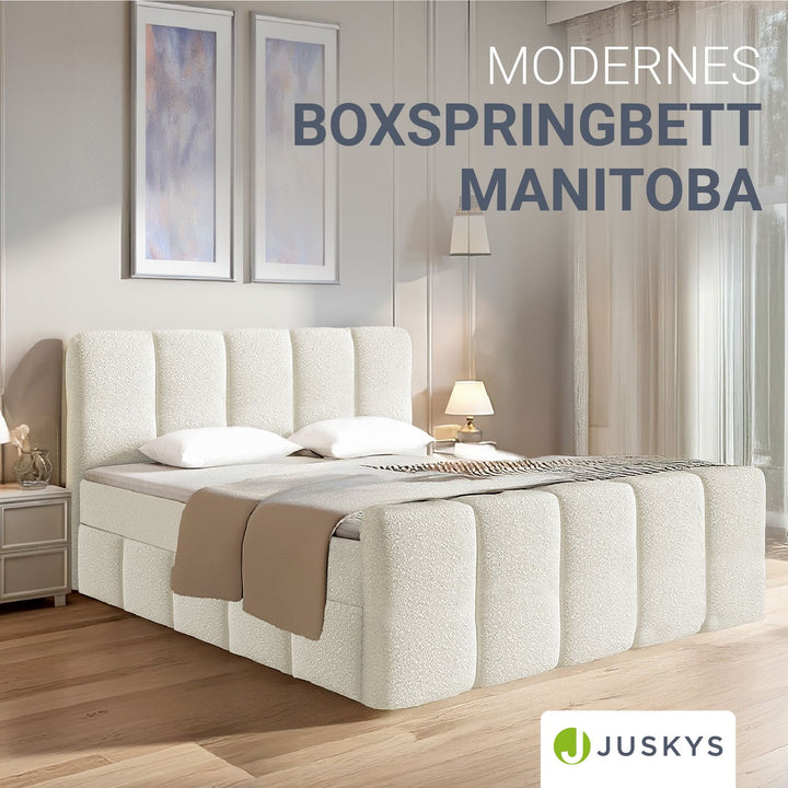 Boxspringbed Manitoba - bouclé-stof