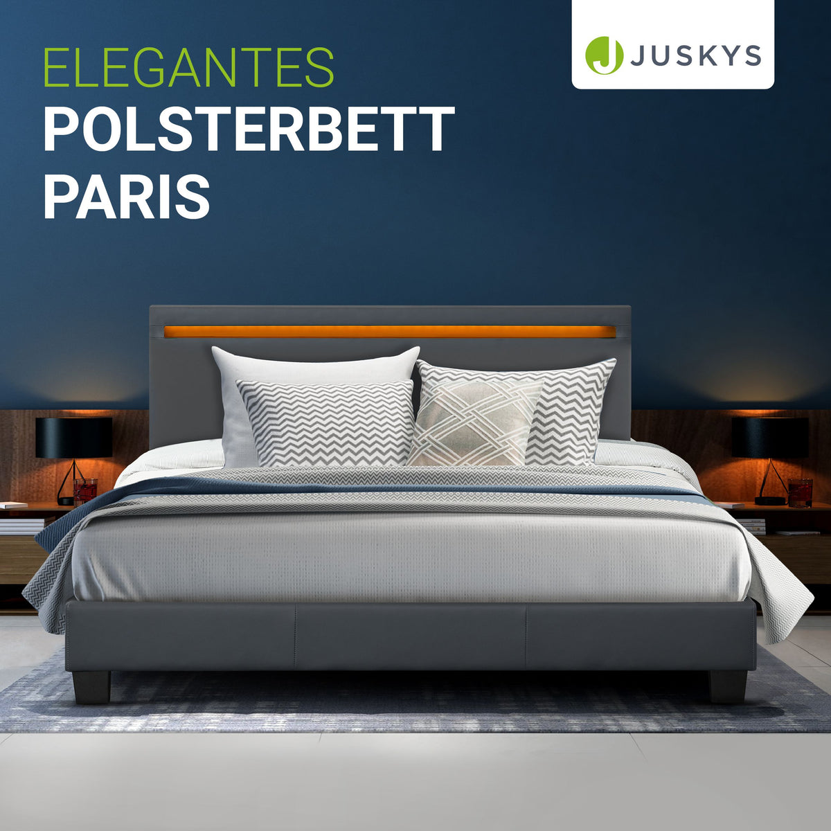 Gestoffeerd bed Paris
