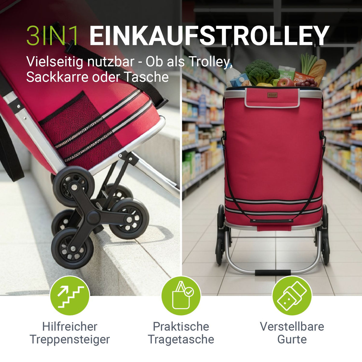 Trapklimmer met boodschappentrolley