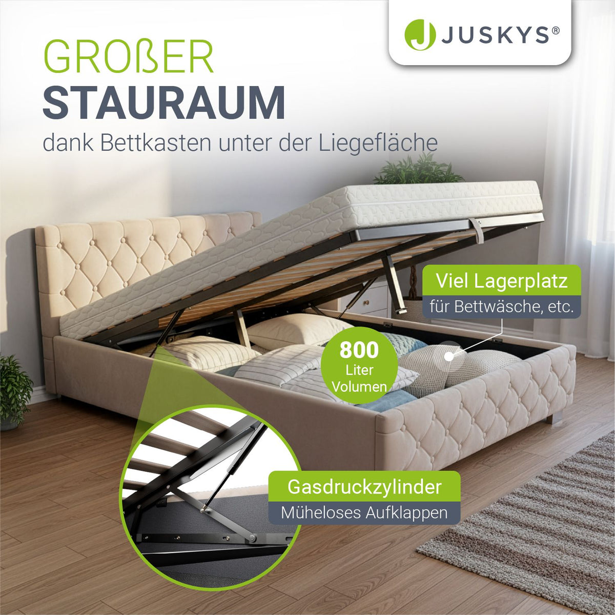 Gestoffeerd bed Nizza
