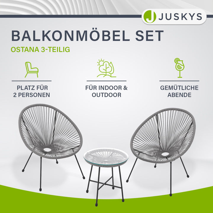 Balkonmeubelset Ostana 3-teilig