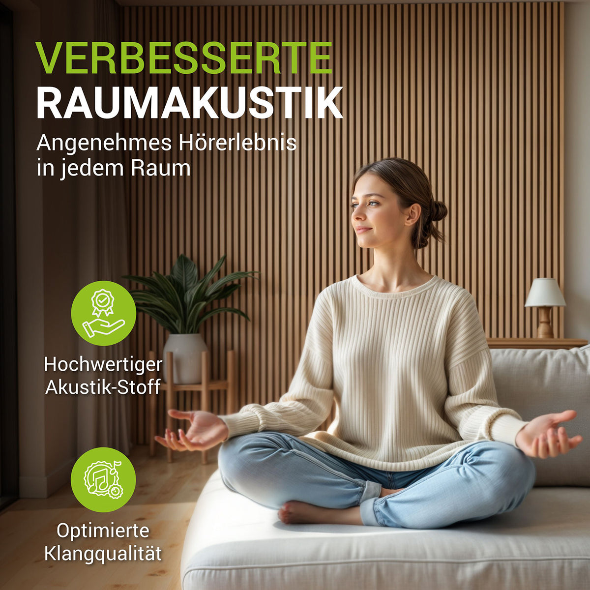 Akoestische panelen houtlook 4er Set