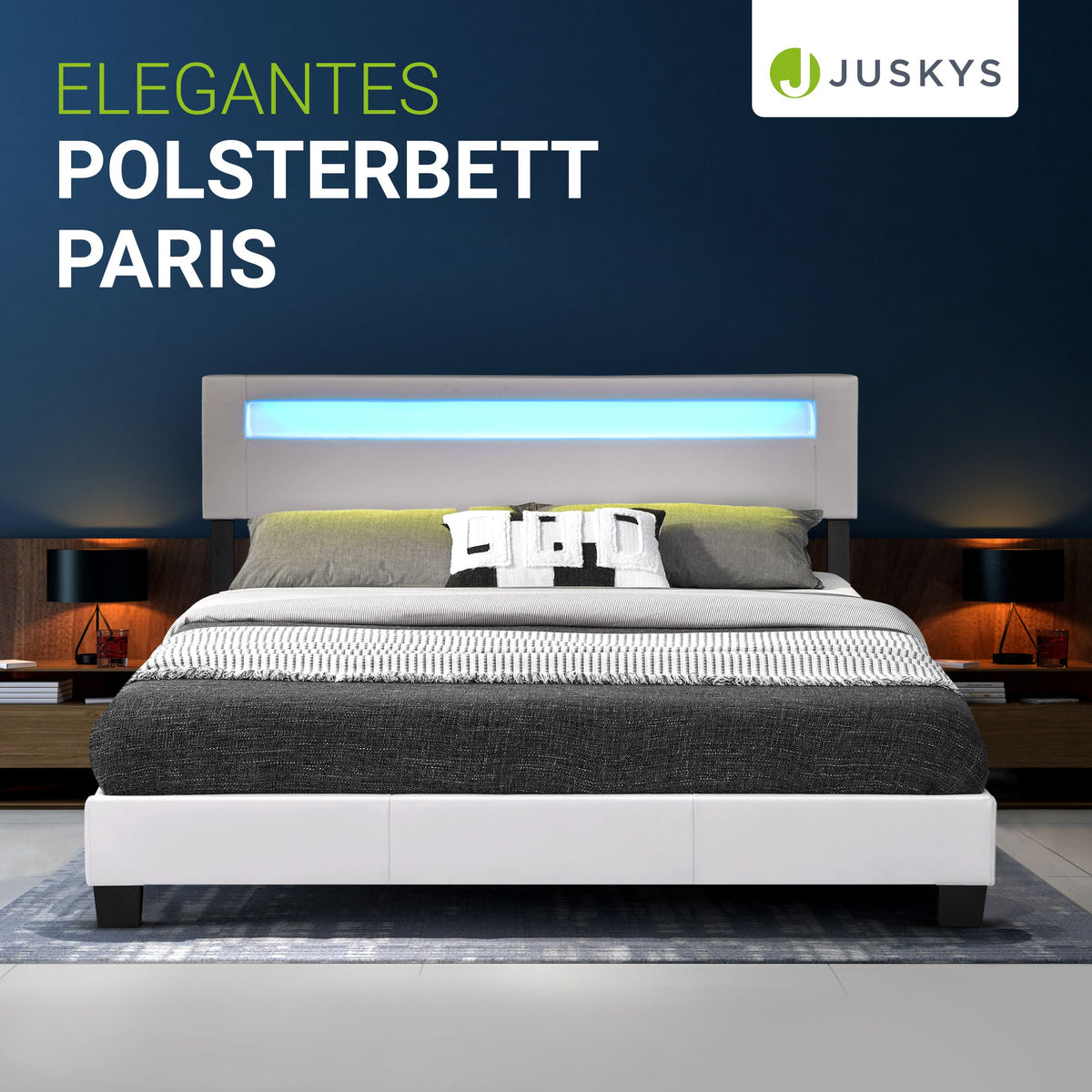 Gestoffeerd bed Paris