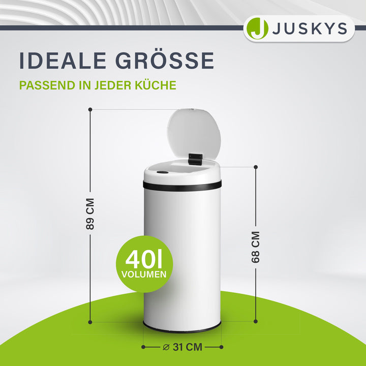 Ronde prullenbak met sensor