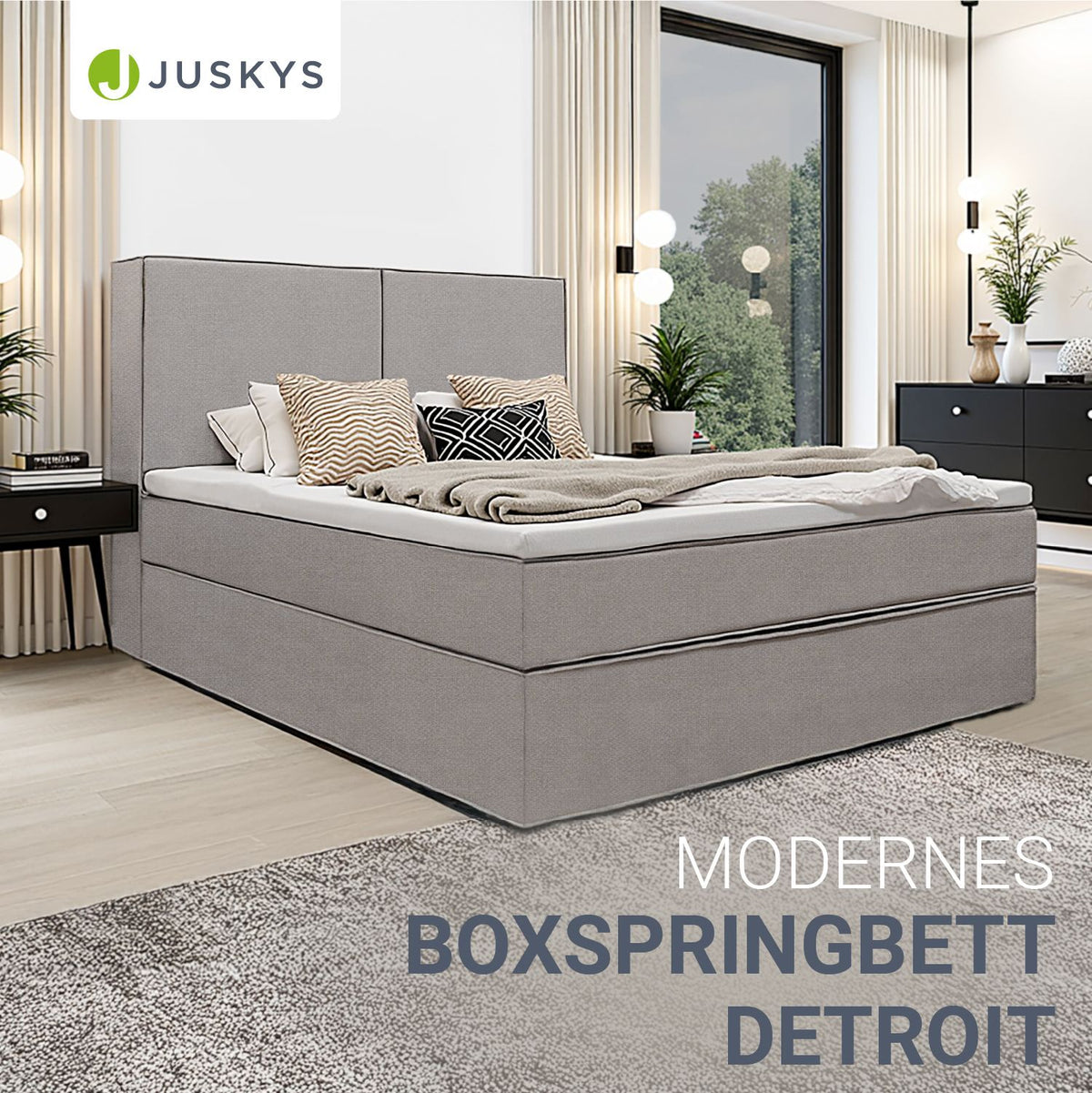 Boxspringbed Detroit - chenille-stof
