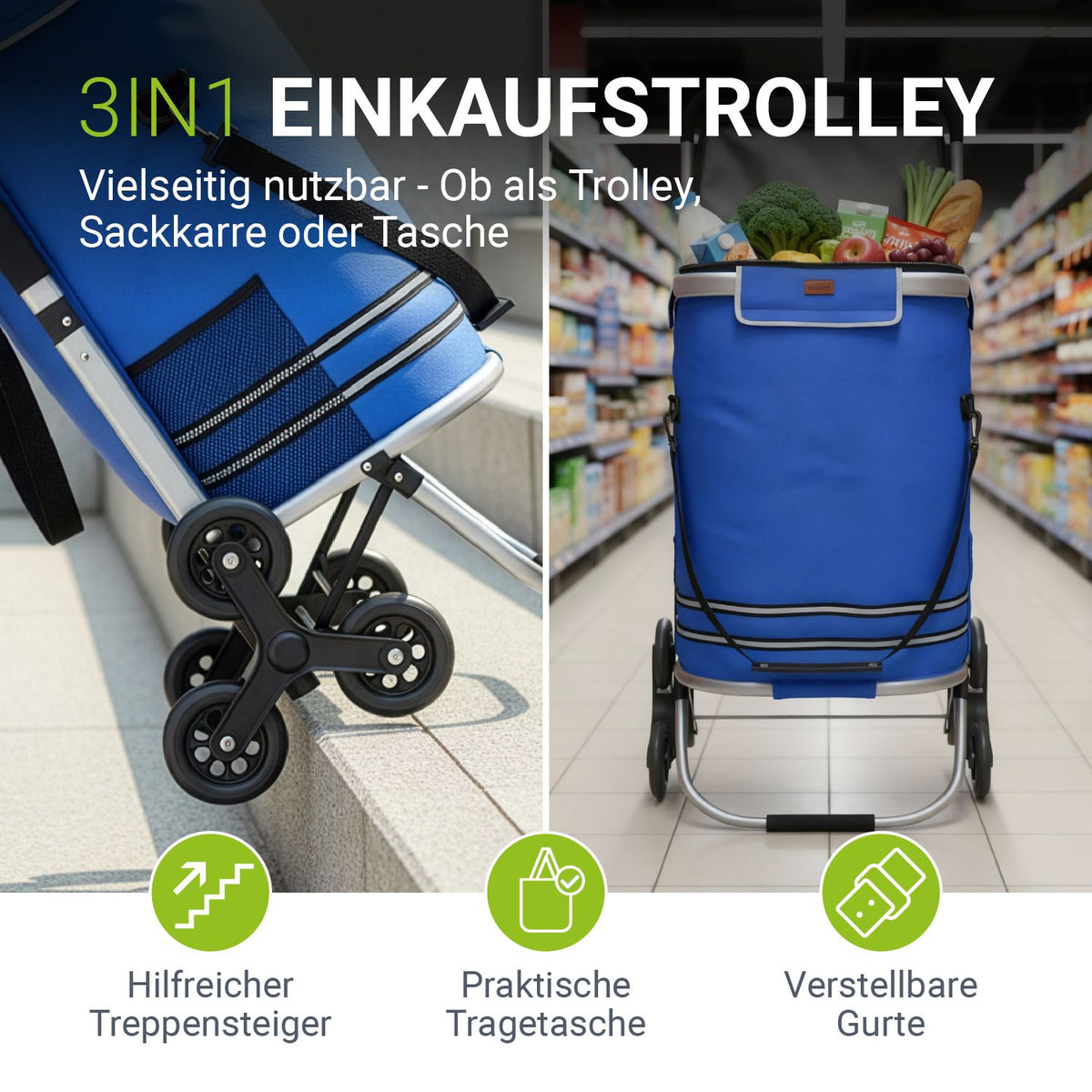 Trapklimmer met boodschappentrolley