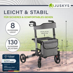 Aluminium rollator Vital met zitje