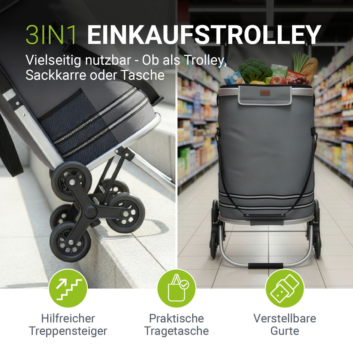 Trapklimmer met boodschappentrolley