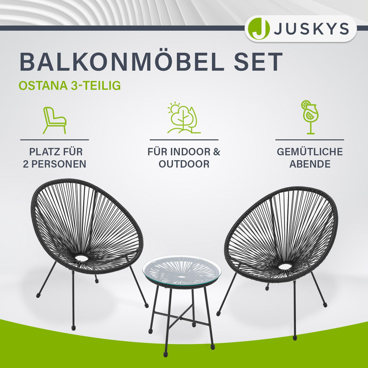 Balkonmeubelset Ostana 3-teilig