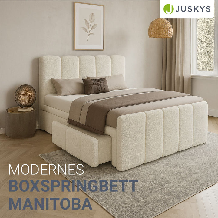 Boxspringbed Manitoba - bouclé-stof