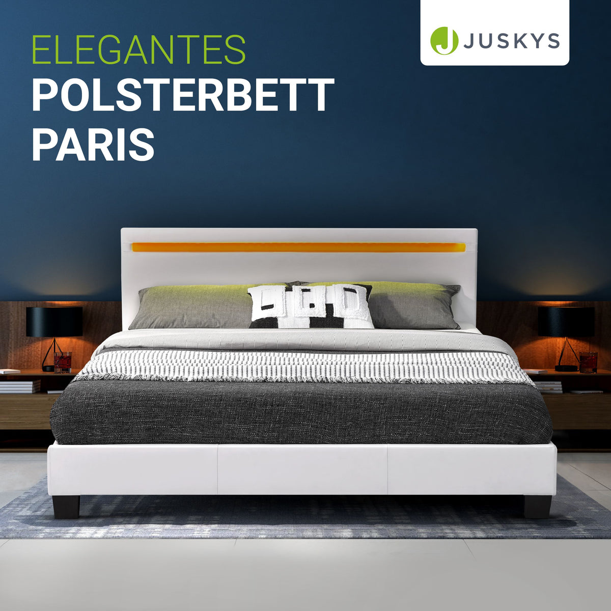 Gestoffeerd bed Paris