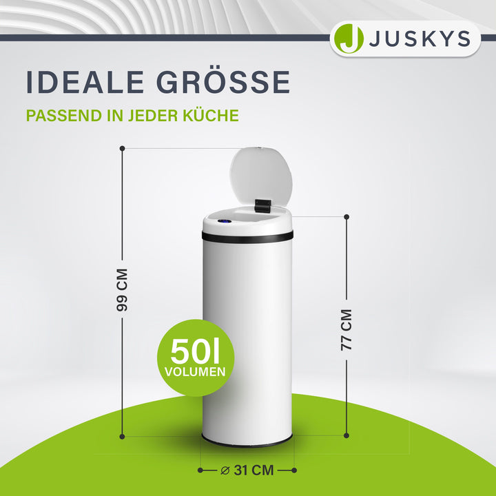 Ronde prullenbak met sensor