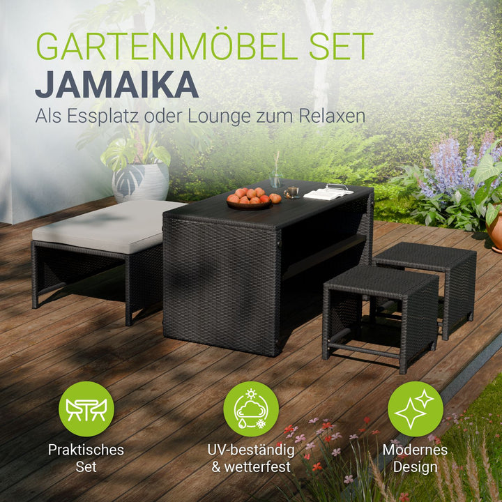2in1 Polyrattan tuinmeubilair Jamaika
