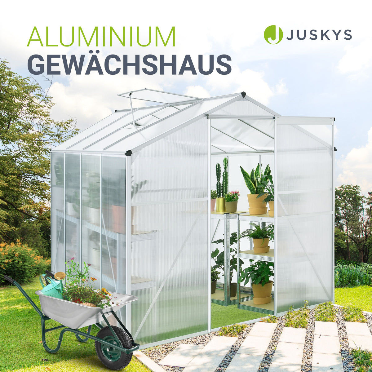 Aluminium kas met fundering