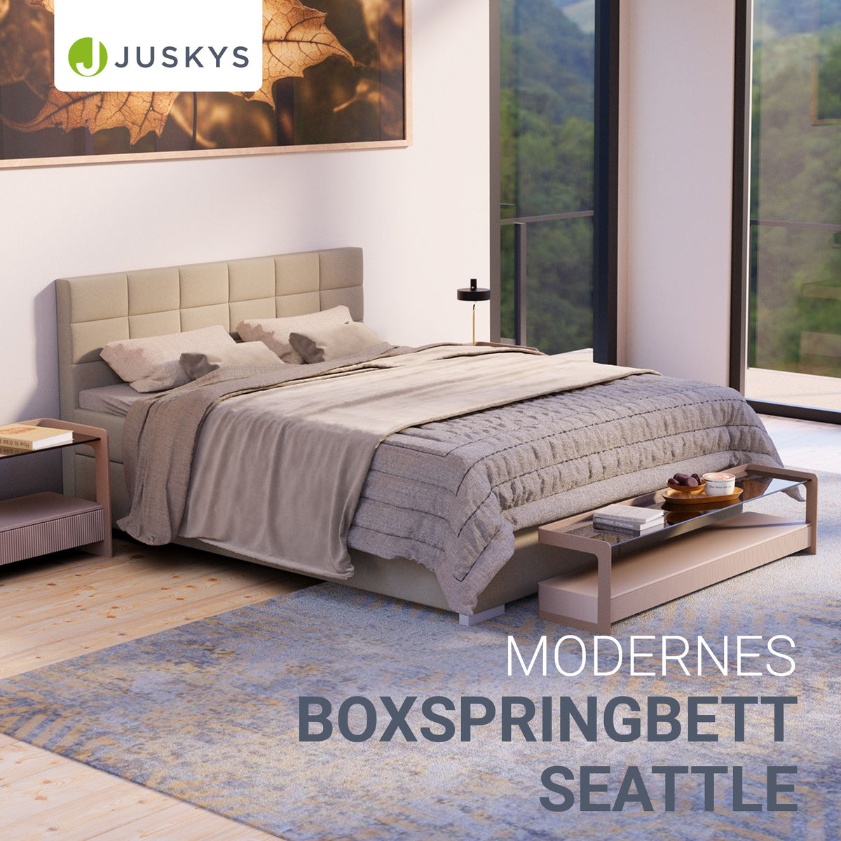 Boxspringbed Seattle - Malmo-Stoff