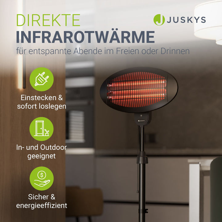 Infraroodstraler 2000W zwart buiten