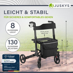 Aluminium rollator Vital met zitje