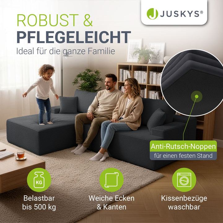 Bank Coredo met corduroy bekleding & gooi kussen