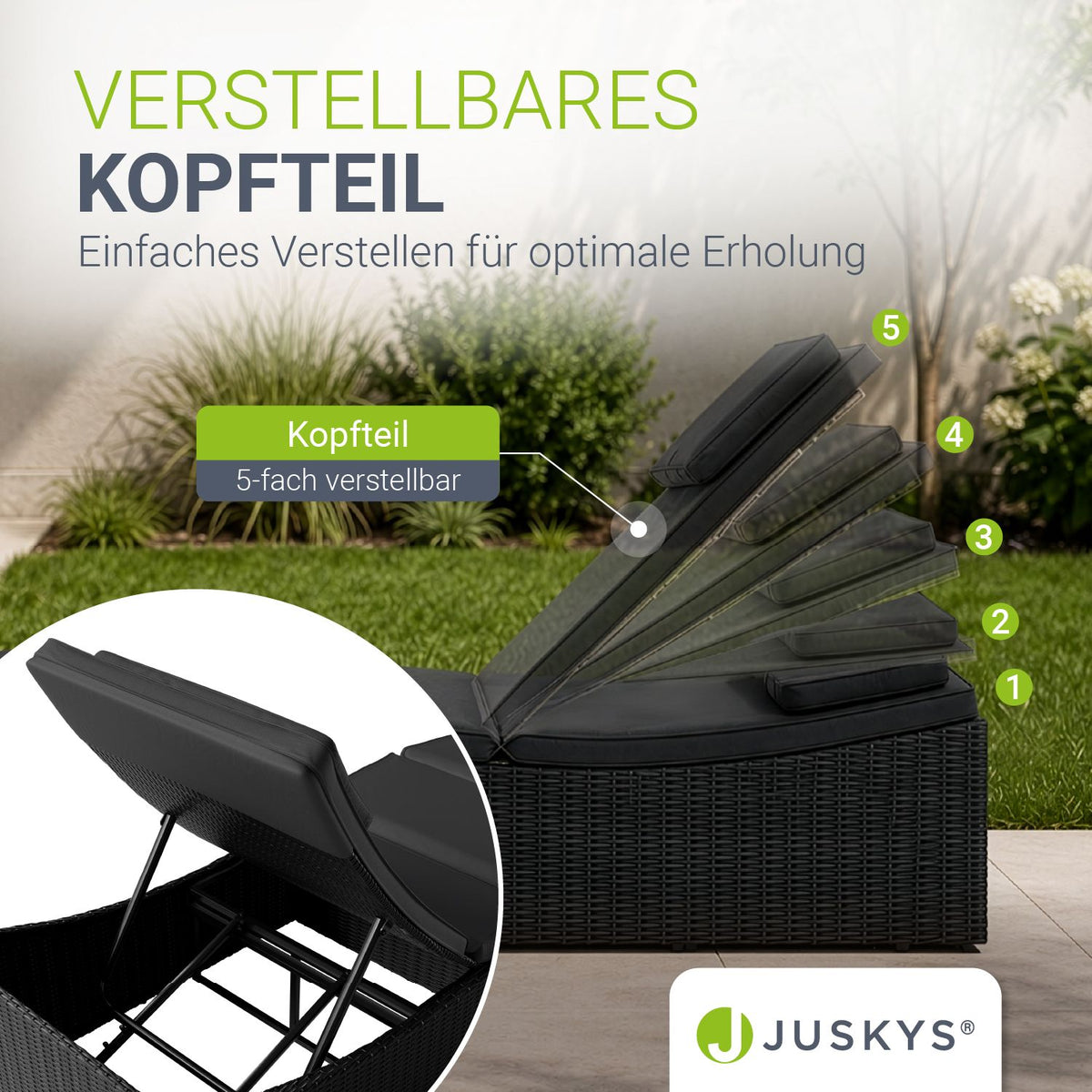Opvouwbare ligstoel van polyrattan Lamia