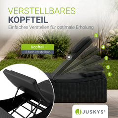 Opvouwbare ligstoel van polyrattan Lamia