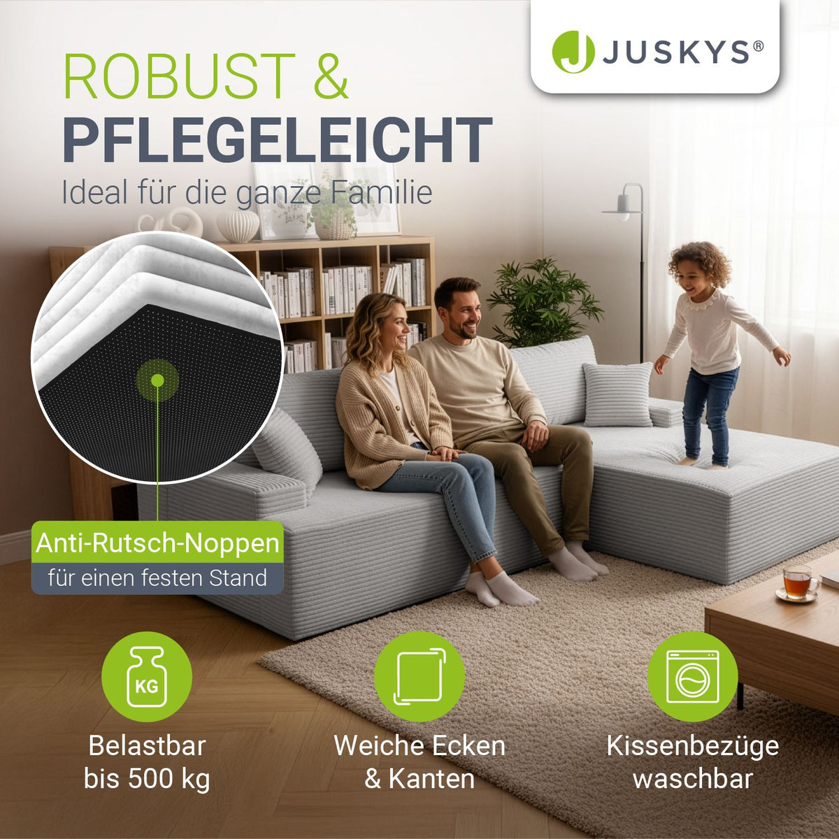 Bank Coredo met corduroy bekleding & gooi kussen