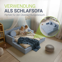 Kinderbank Kayo met corduroy bekleding & kussen