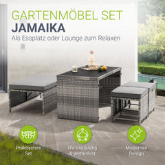 2in1 Polyrattan tuinmeubilair Jamaika