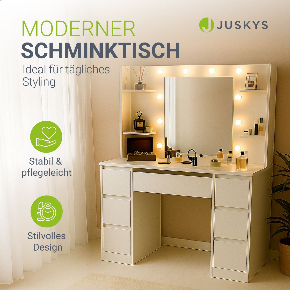 Make-uptafel met spiegel Malia