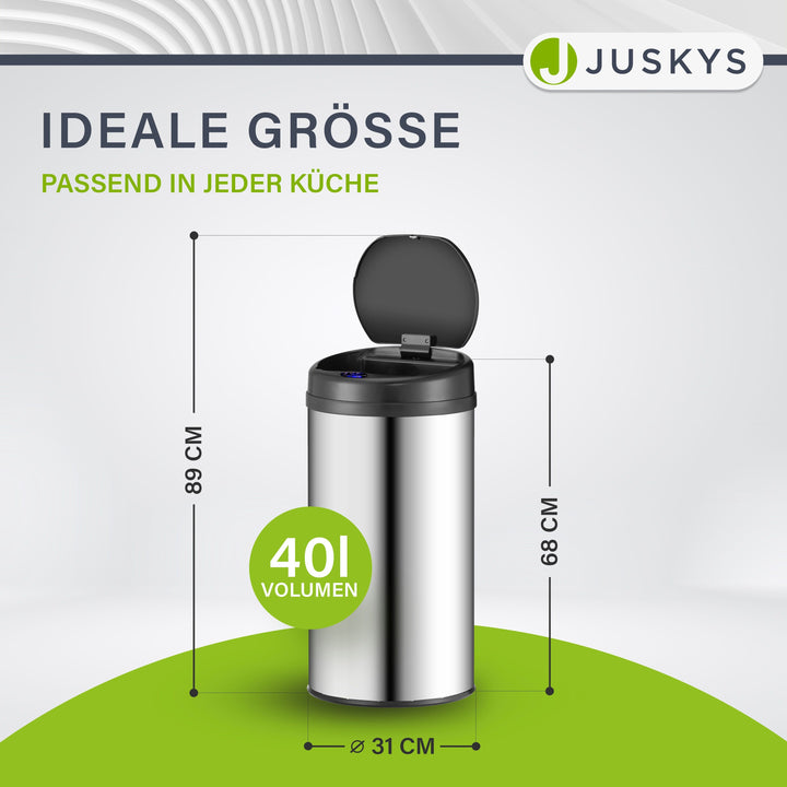 Ronde prullenbak met sensor