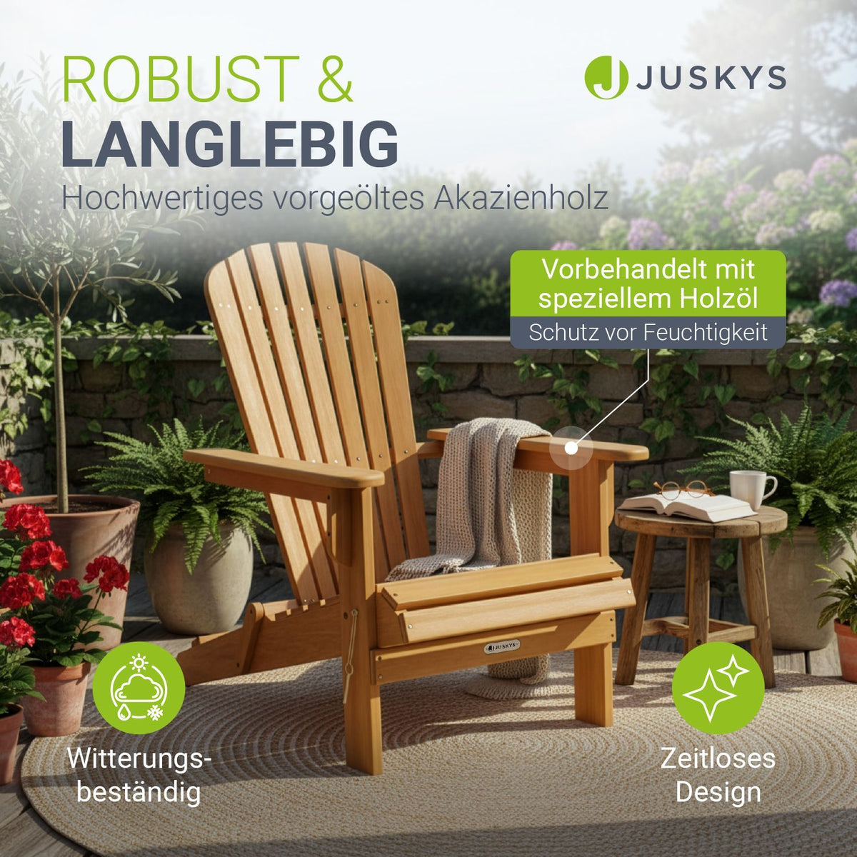 Opvouwbare tuinligstoel Korfu