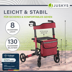 Aluminium rollator Vital met zitje