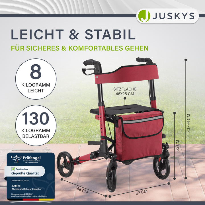Aluminium rollator Vital met zitje