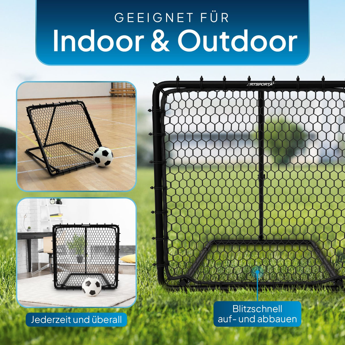 Voetbal rebounder 100 x 100 cm vermogen Pass