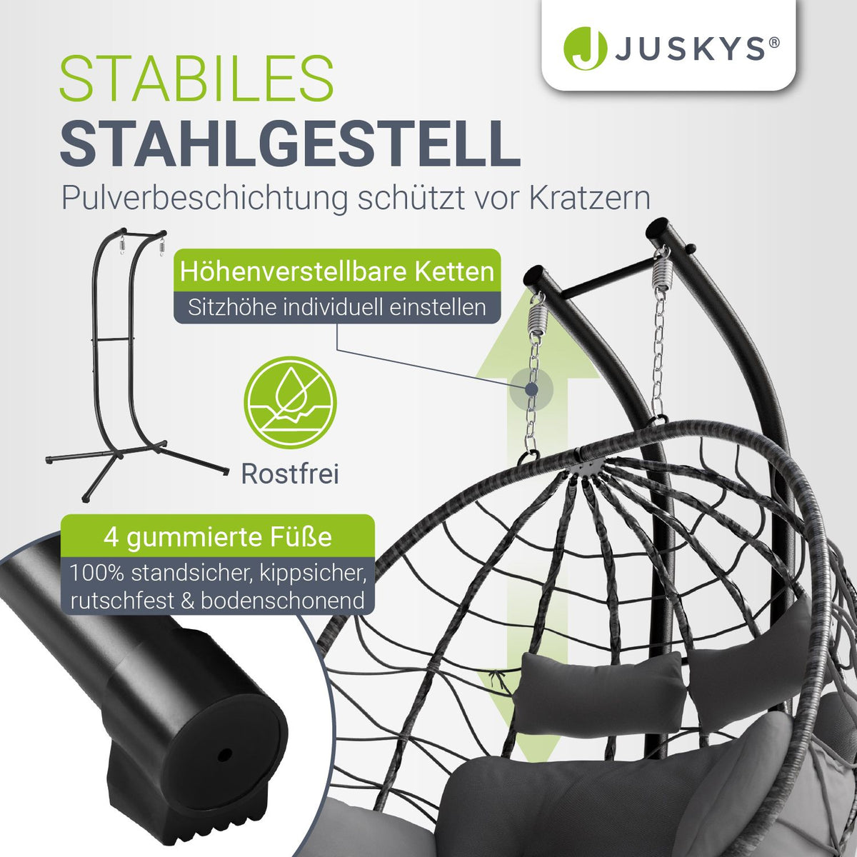 Polyrattan dubbele hangstoel Aria