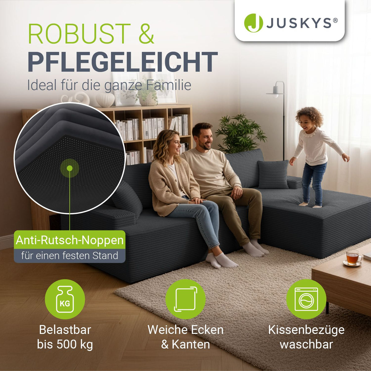 Bank Coredo met corduroy bekleding & gooi kussen