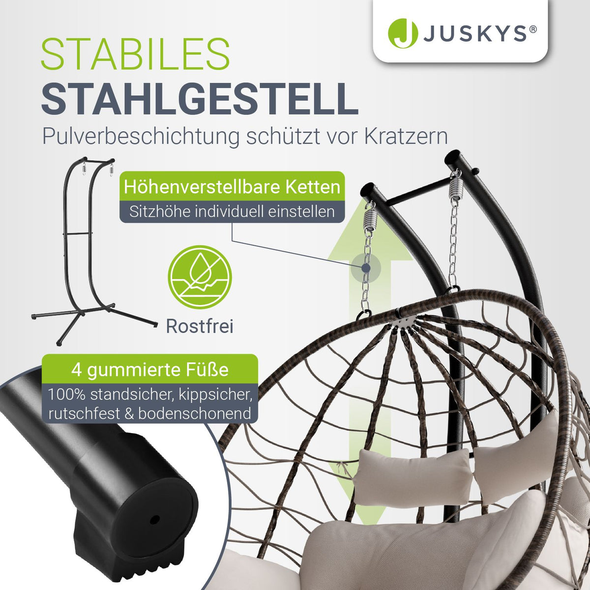 Polyrattan dubbele hangstoel Aria