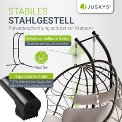 Polyrattan dubbele hangstoel Aria