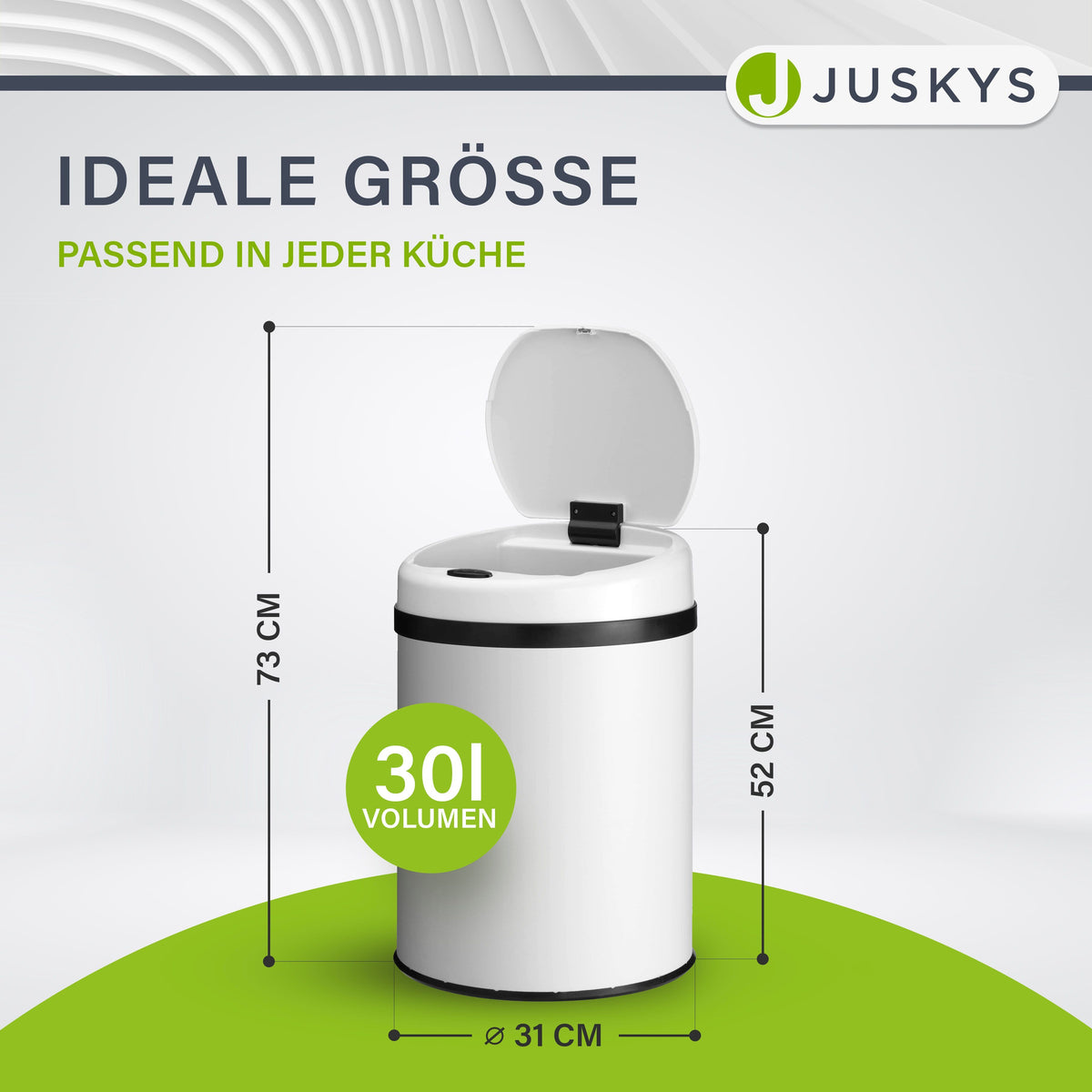 Ronde prullenbak met sensor