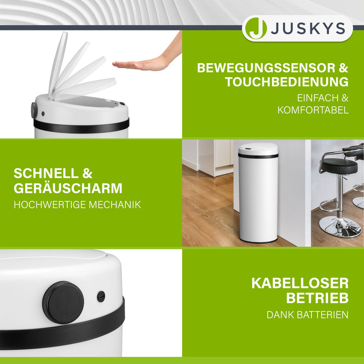 Ronde prullenbak met sensor