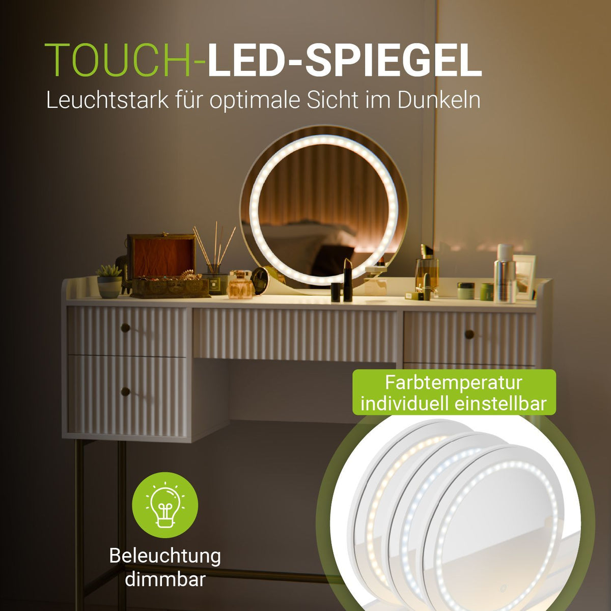 Make-uptafel met spiegel Samira