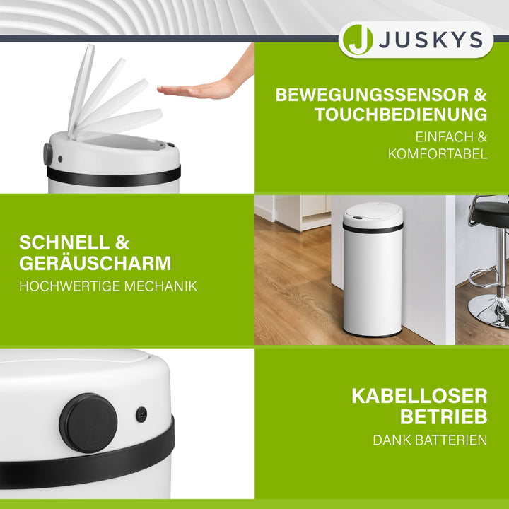 Ronde prullenbak met sensor