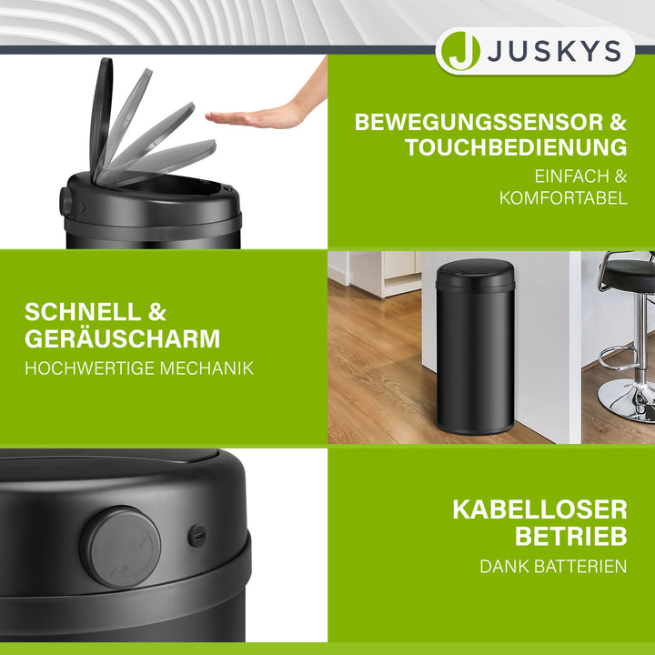 Ronde prullenbak met sensor