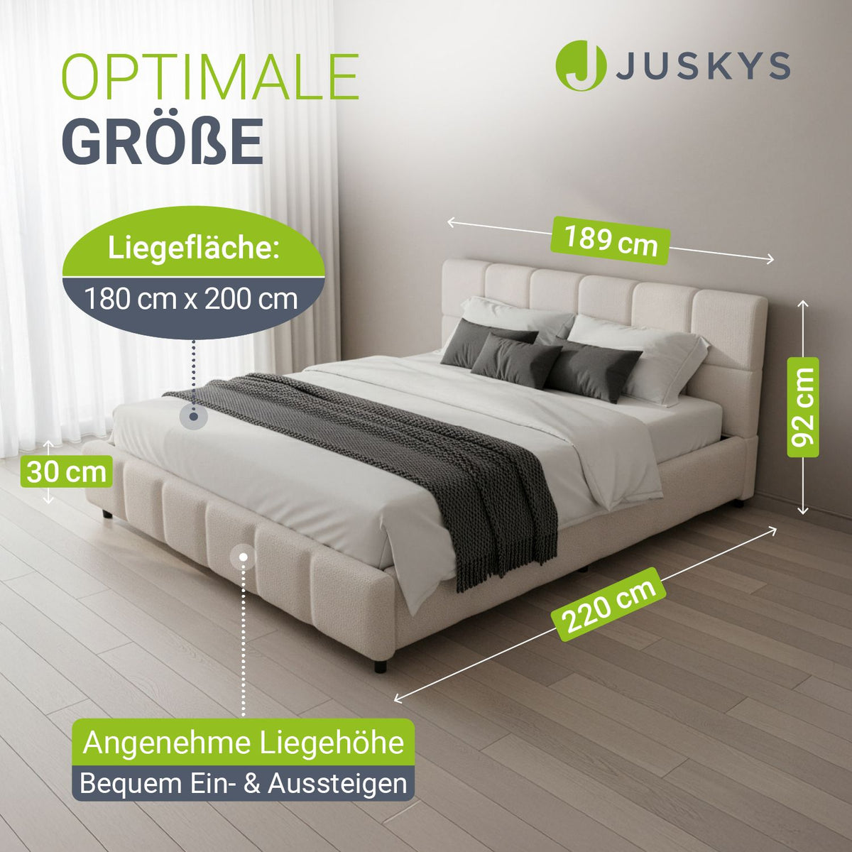 Gestoffeerd bed Florenz
