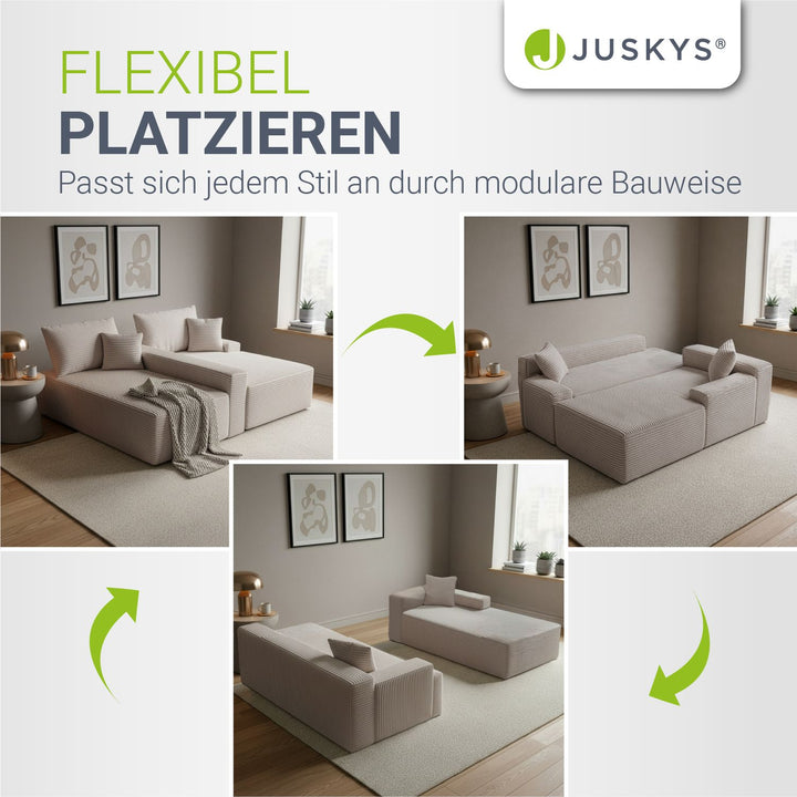 Bank Coredo met corduroy bekleding & gooi kussen
