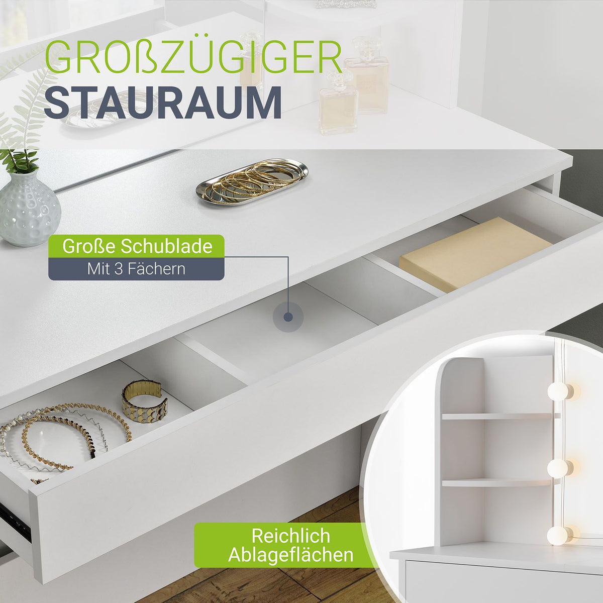 Make-uptafel Bella mit LED verlichting