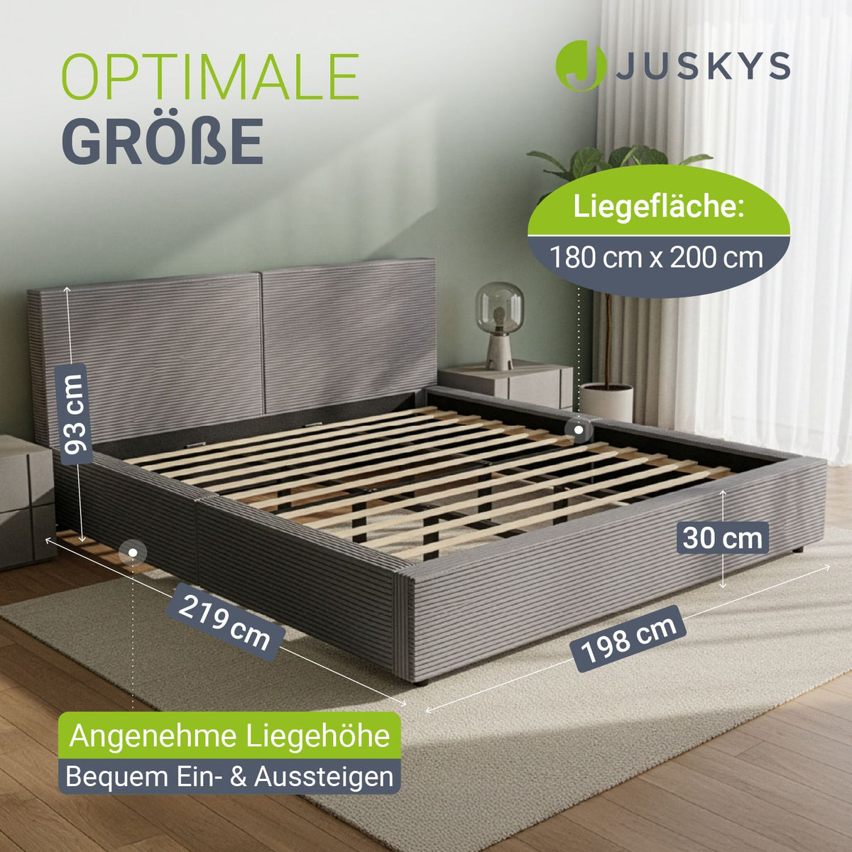 Gestoffeerd bed Salerno