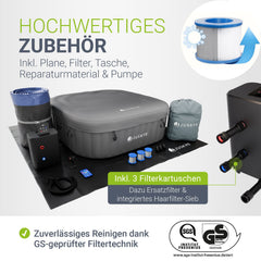 Opblaasbaar bubbelbad voor 4-6 mensen