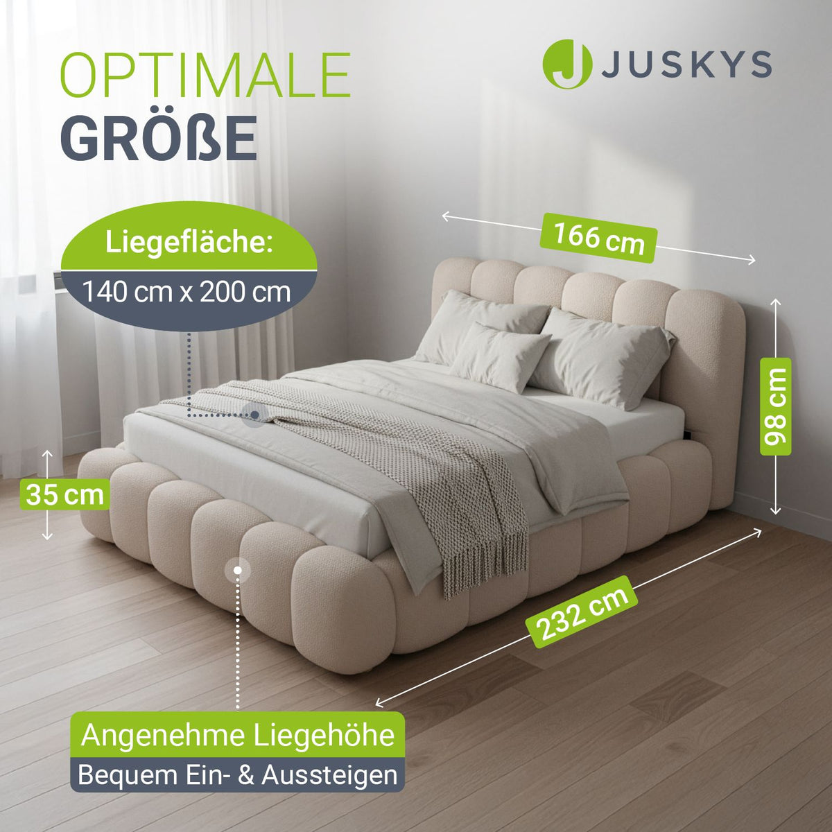 Gestoffeerd bed Catania